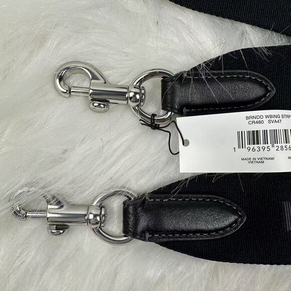 Coach Webbing Strap In Webbing and Smooth Leather/Silver/Black CR460 NWT - Picture 3 of 6
